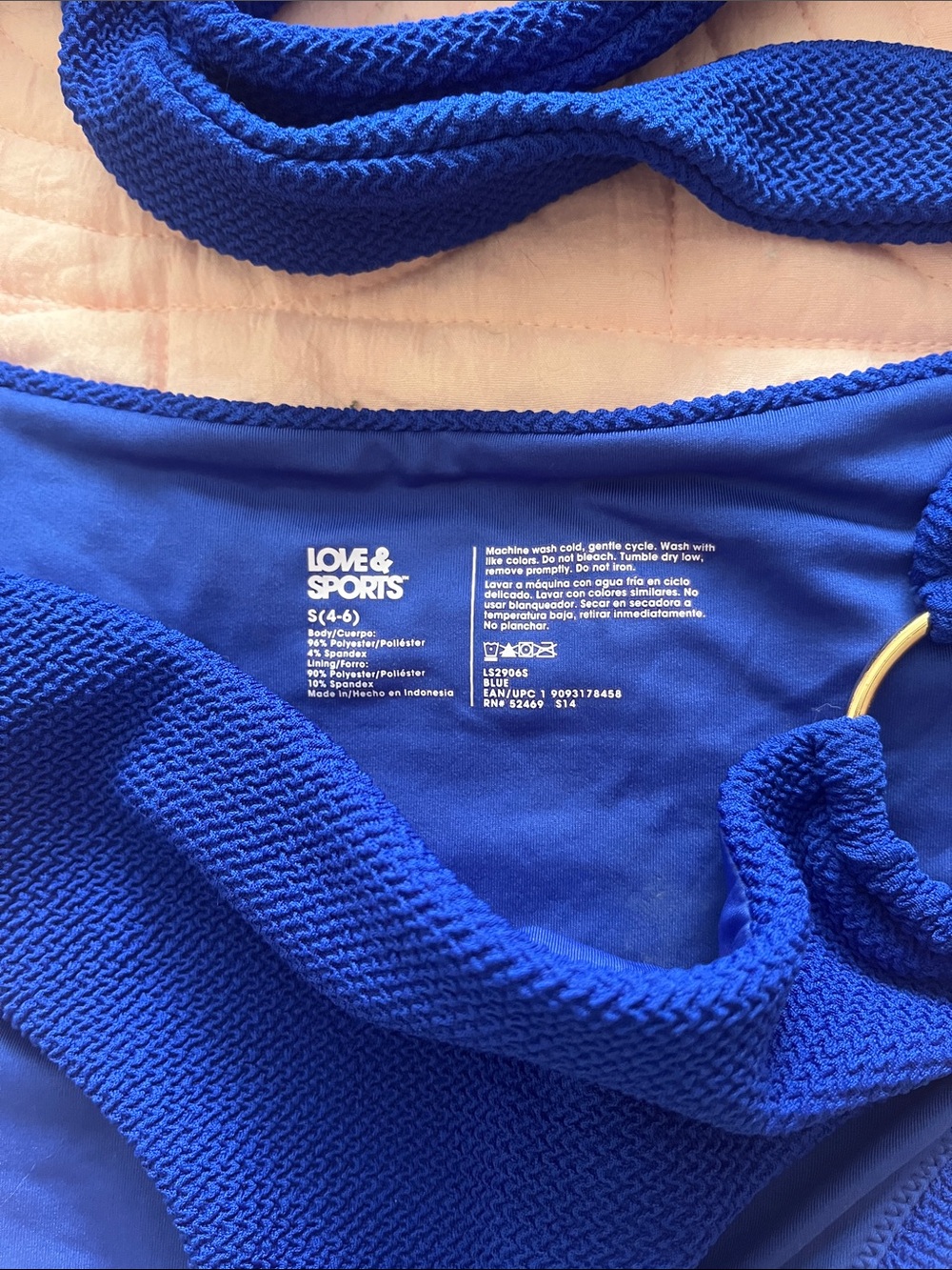 Textured Royal Blue Two-Piece Bikini Set - Picture 2 of 3